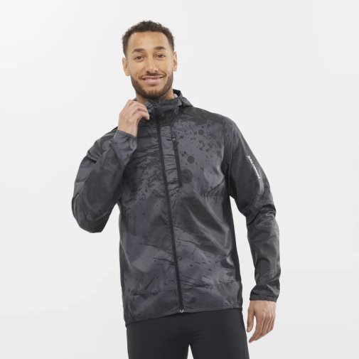 Black Salomon Bonatti Cross Men's Windbreaker | IE XD1960